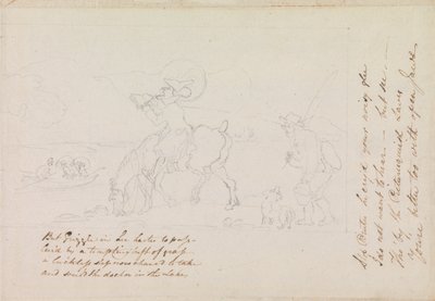 Preparatory Sketch for Dr Syntax Sketching the Lake by Thomas Rowlandson